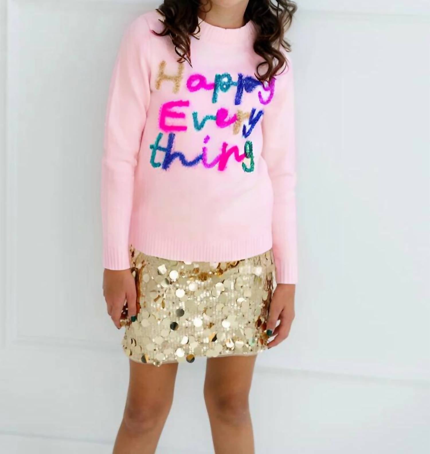 Lola + The Boys - Girls Happy Everything Tinsel Sweater