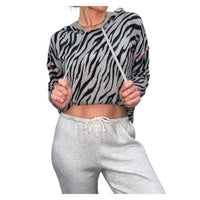 J. Society Zebra Stripe Hoodie in heather - women's top