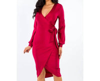 Uptown Girls - V-neck Asymmetrical Hem Dress