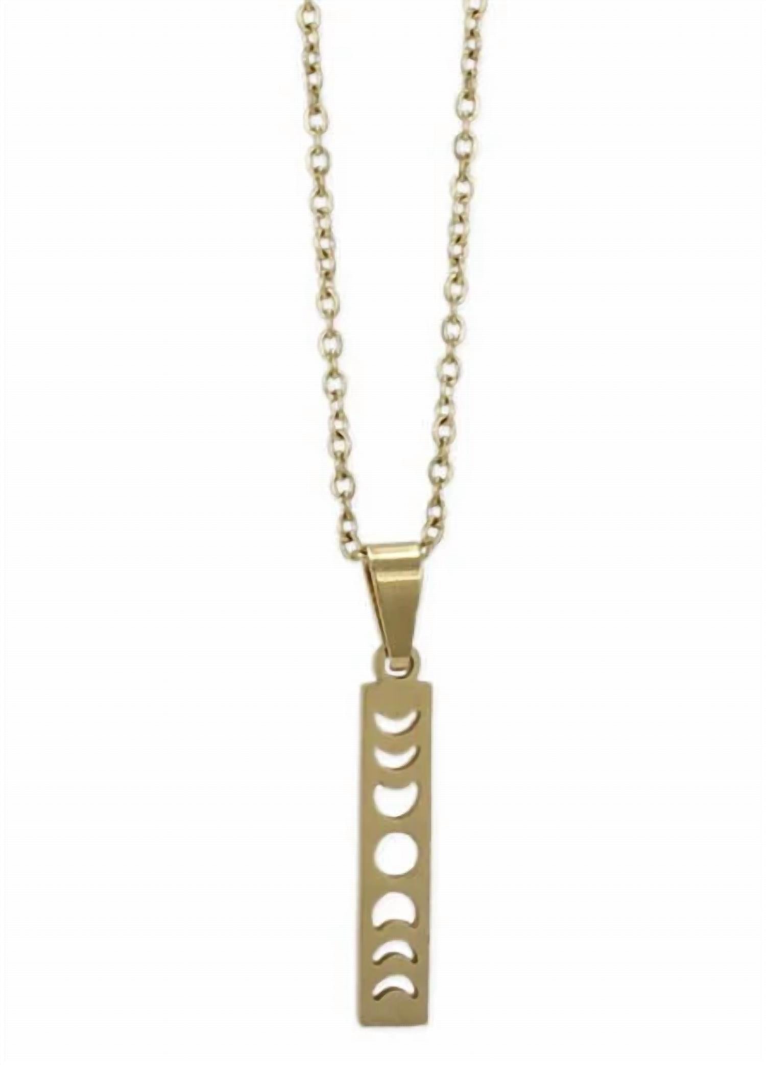 Zad - Women's Lunar Phases Bar Necklace