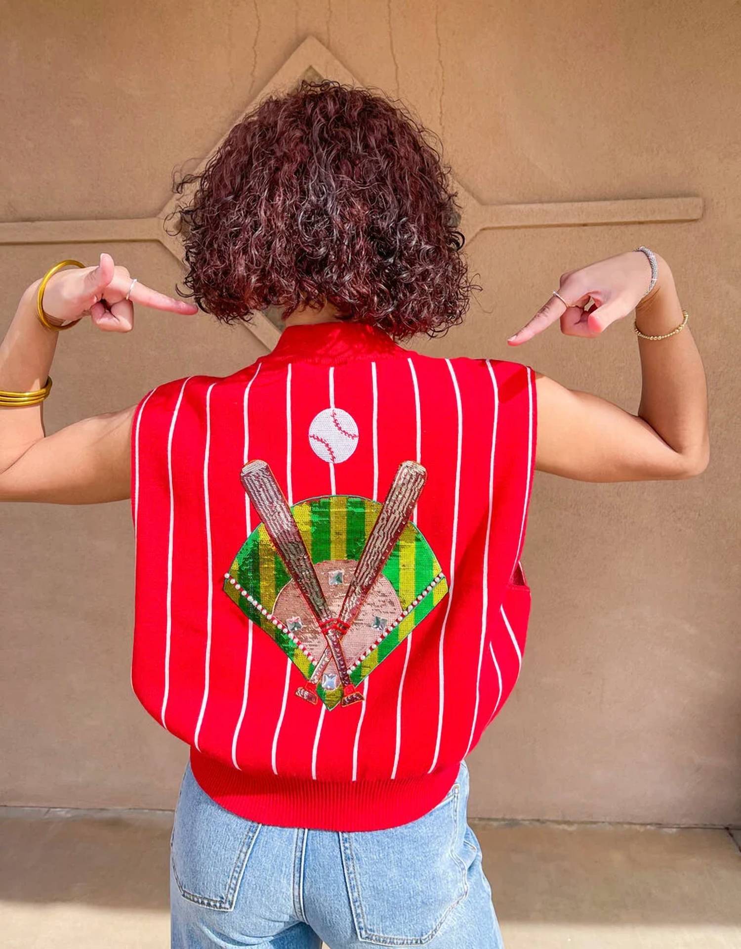 Queen Of Sparkles - Batter Up Sweater Vest