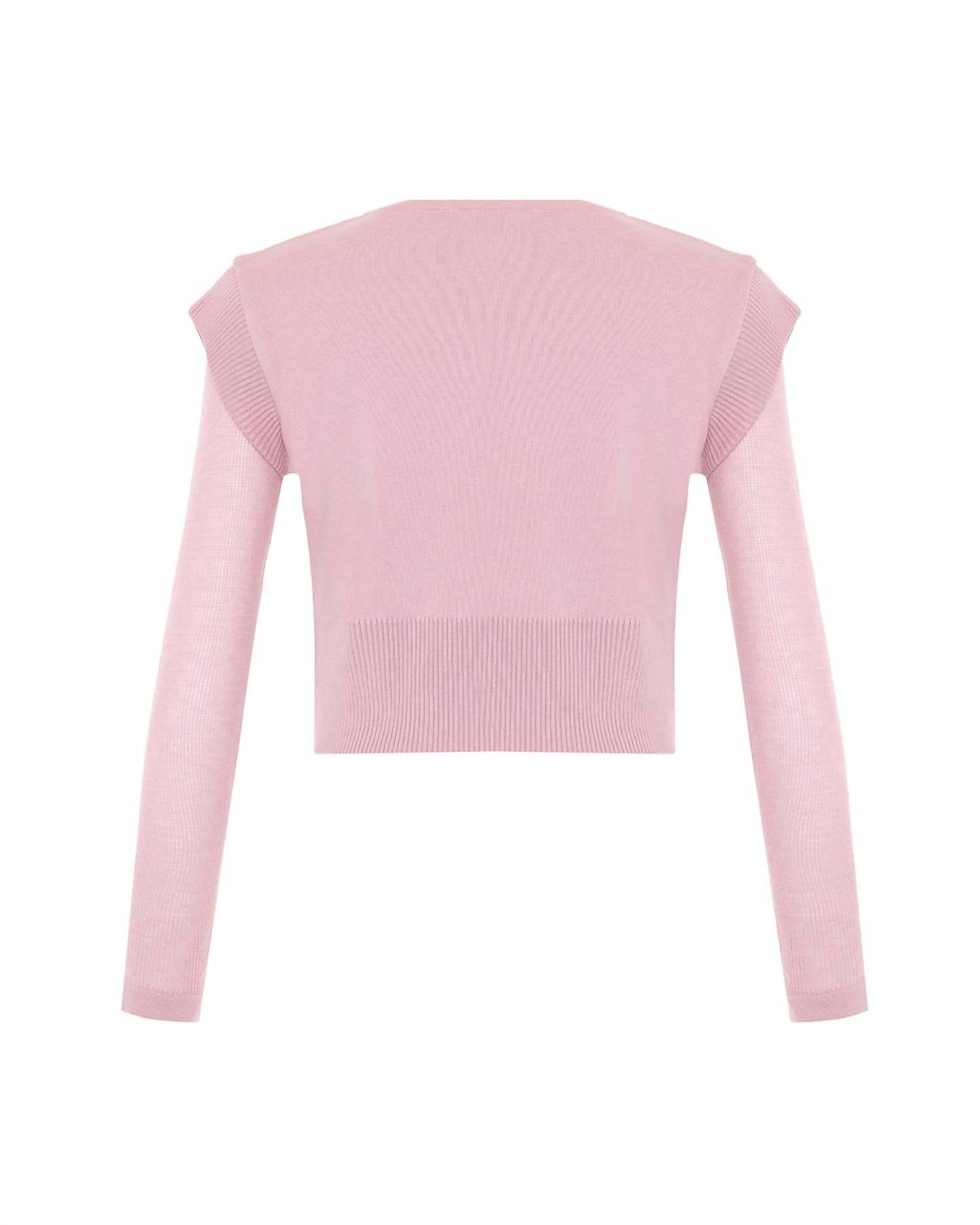 Theo The Label - Women's Nomia Sheer Sleeve Crew Neck Sweater