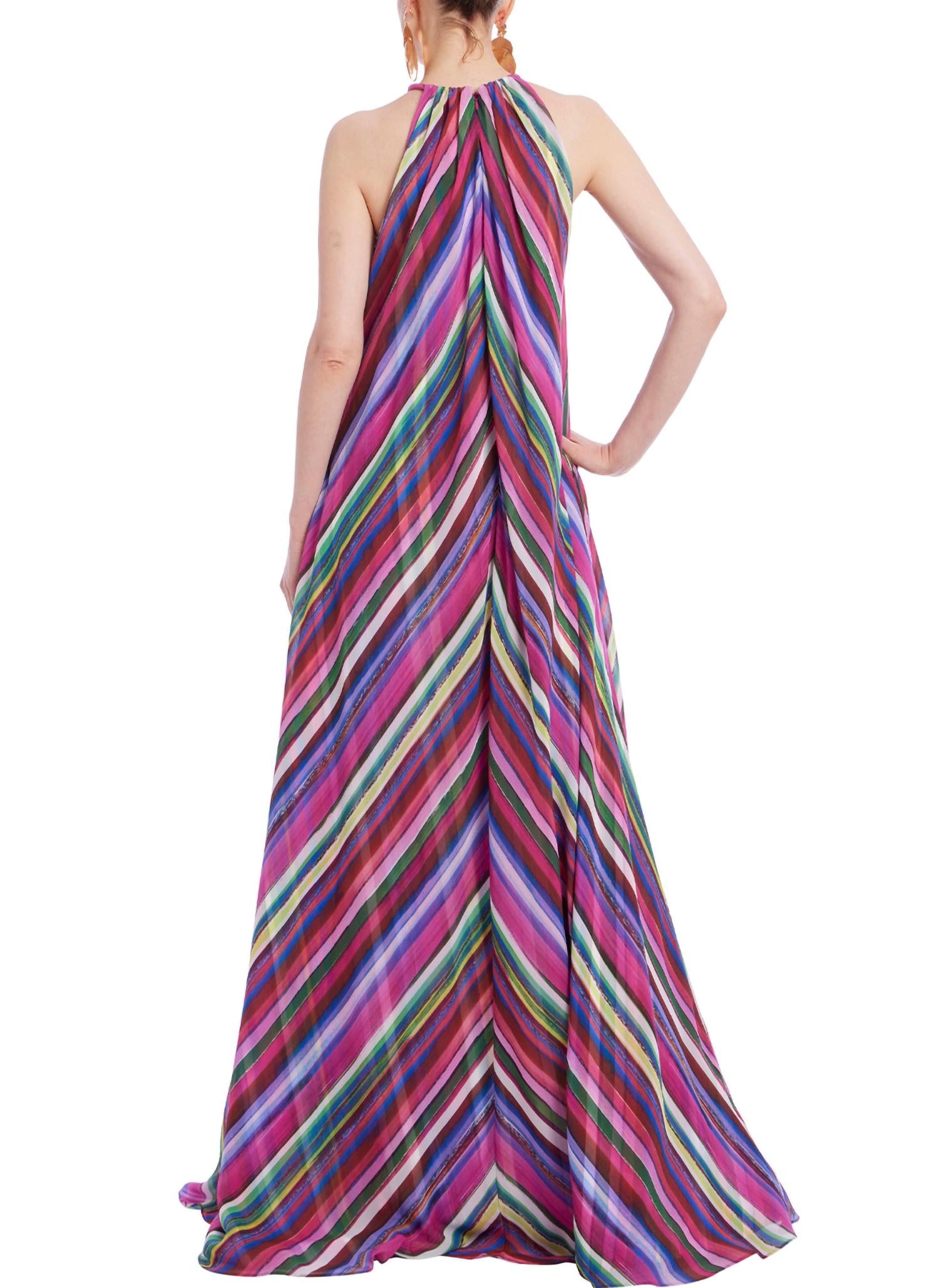 Badgley Mischka - Stripe Halter Gown