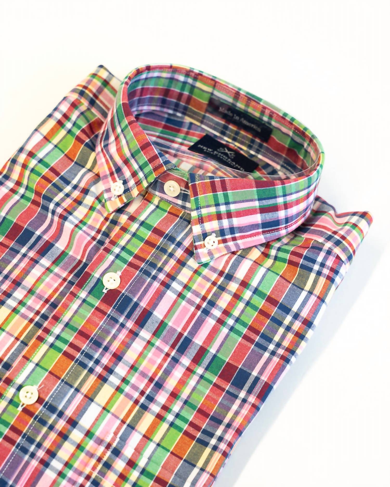 New England Shirt Company - Men's Authentic Madras Button Down Shirt