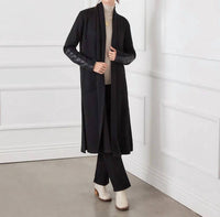 Karen Kane - Belita Faux Leather Patch Cardigan
