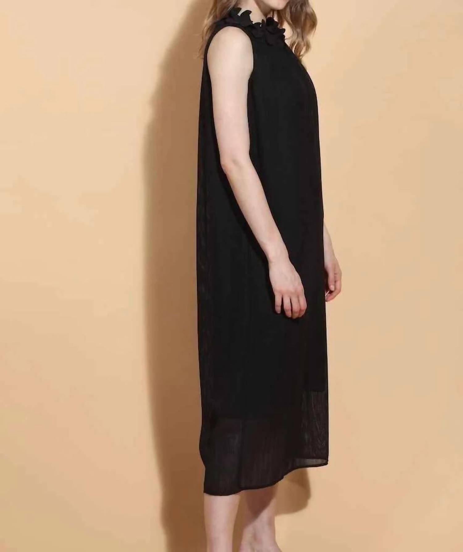 Jessie Liu - Petal Detail Around The Neck Midi Dress