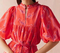 Omika - Vani Papaya Wren Midi Dress