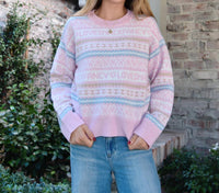 LoveShackFancy Emberly Crew Pullover in peach dream - women's sweater - alternate view