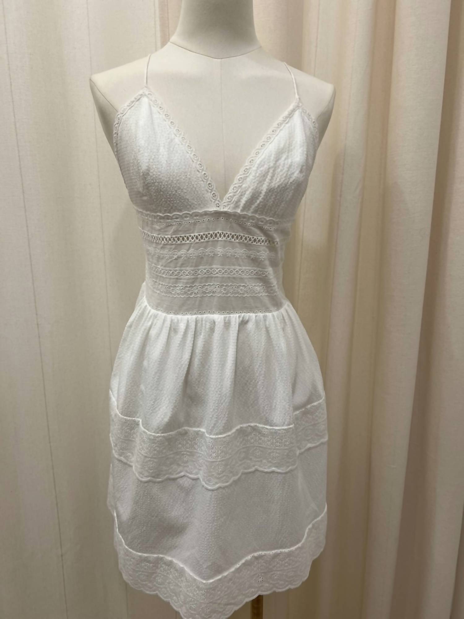 Baby Pink - Women's Eyelet Halter Dress