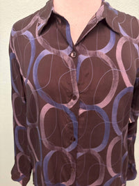 Apny - Women's Circles Button Down Blouse