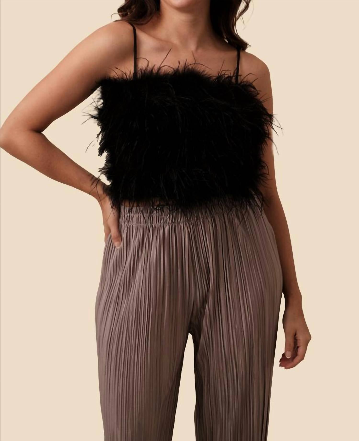 Lucy Paris - Elvis Feathered Crop Top