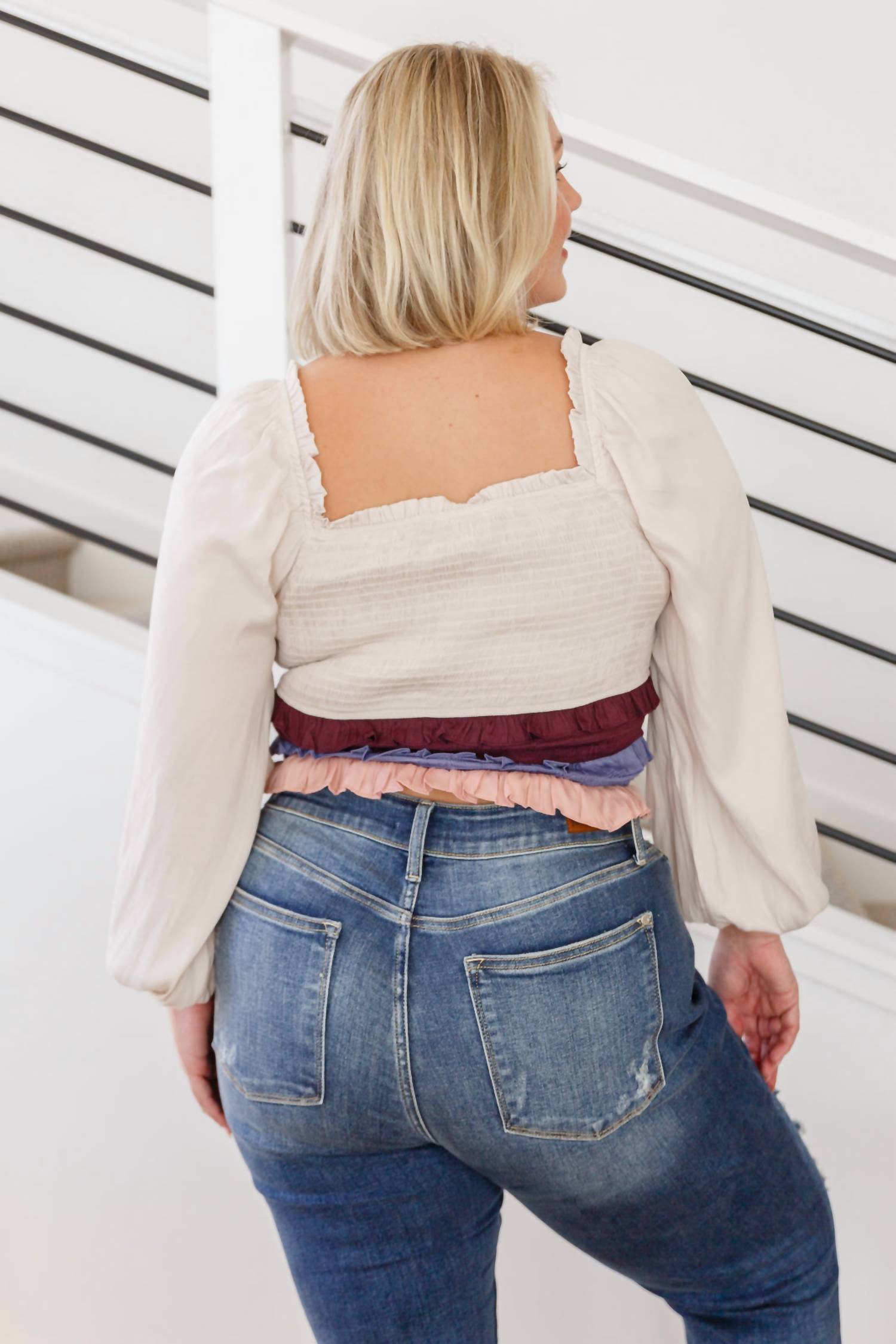 143 Story - Shirley Smocked Ruffle Blouse