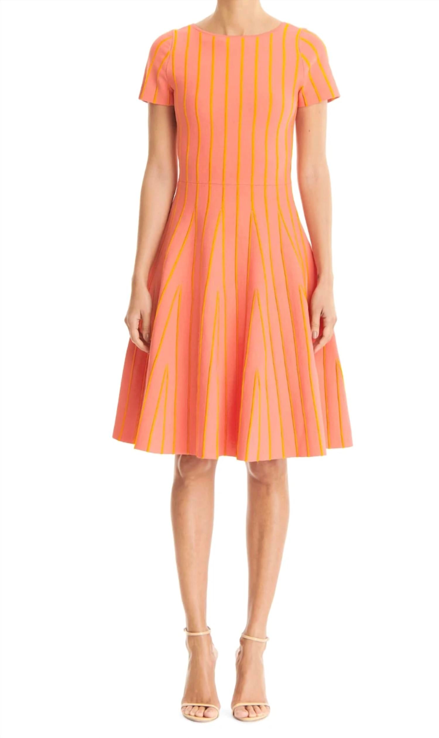 Carolina Herrera - Pleated Short-Sleeve Dress