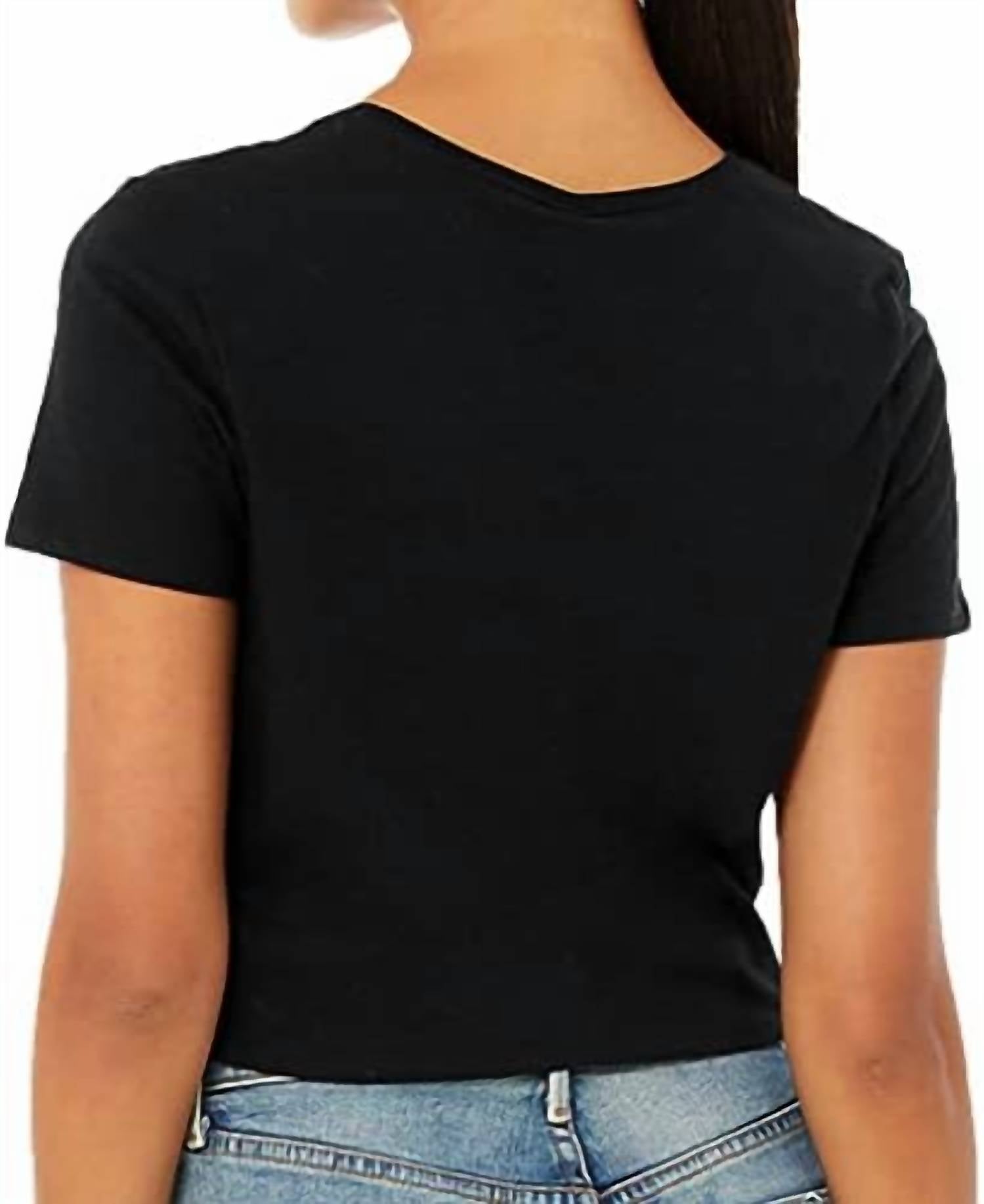 Z Supply Women's Second Skin Crew Top in black - women's t-shirt - detail view