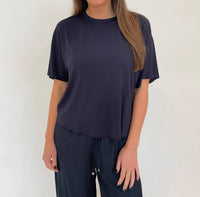 Lola & Sophie - Satin Short Sleeve Top
