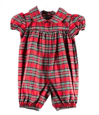 Charming Little One Kid's Tartan Layla Romper in red - kids' item