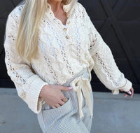 Lovlov - Soft Twisted Button Up Sweater