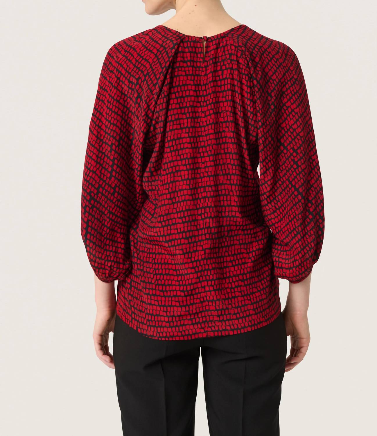 Soaked In Luxury - Slalize Three Quarter Sleeve V-neck Blouse