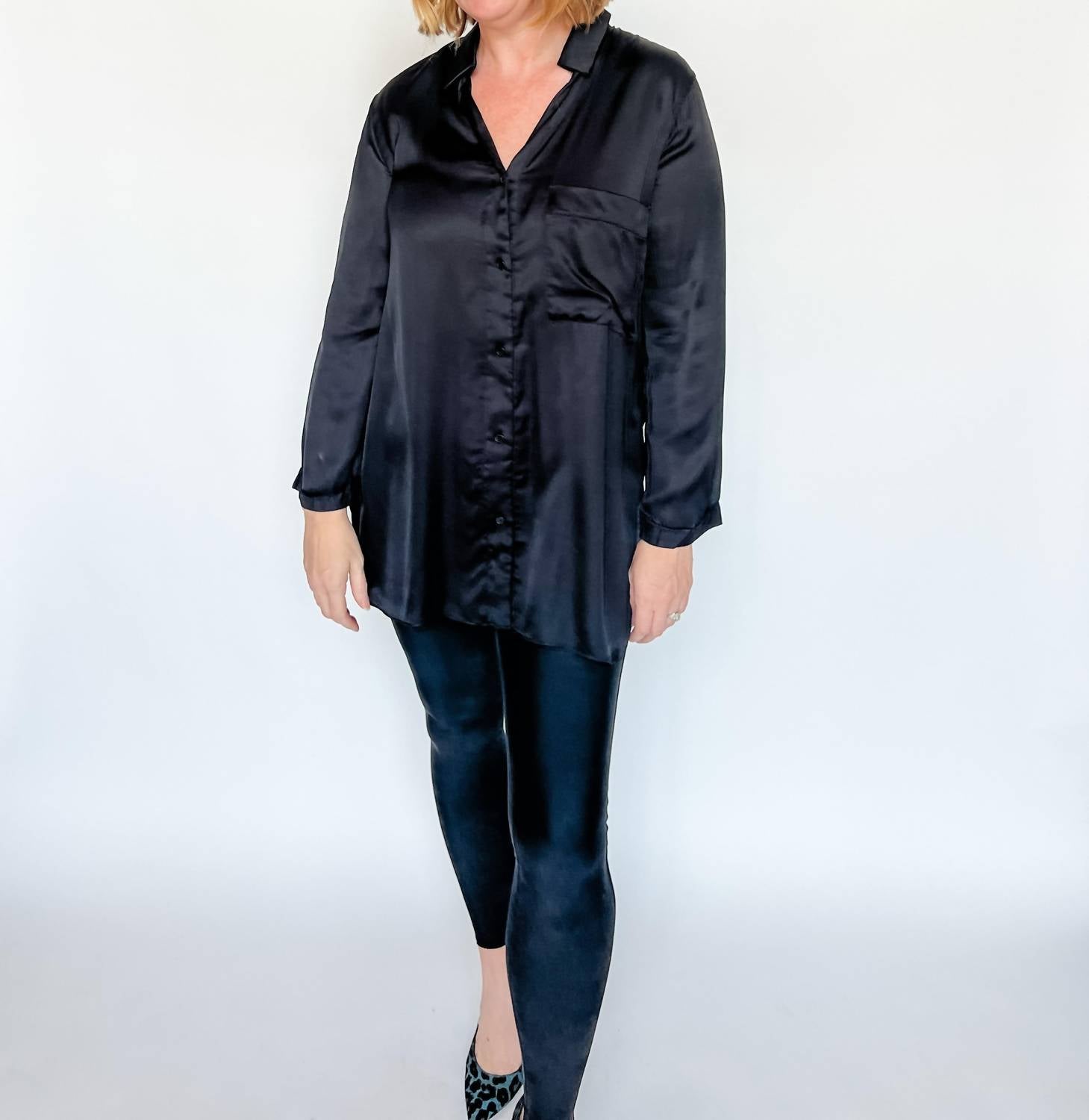 Dress Forum - Highly Favored Long Satin Shirt