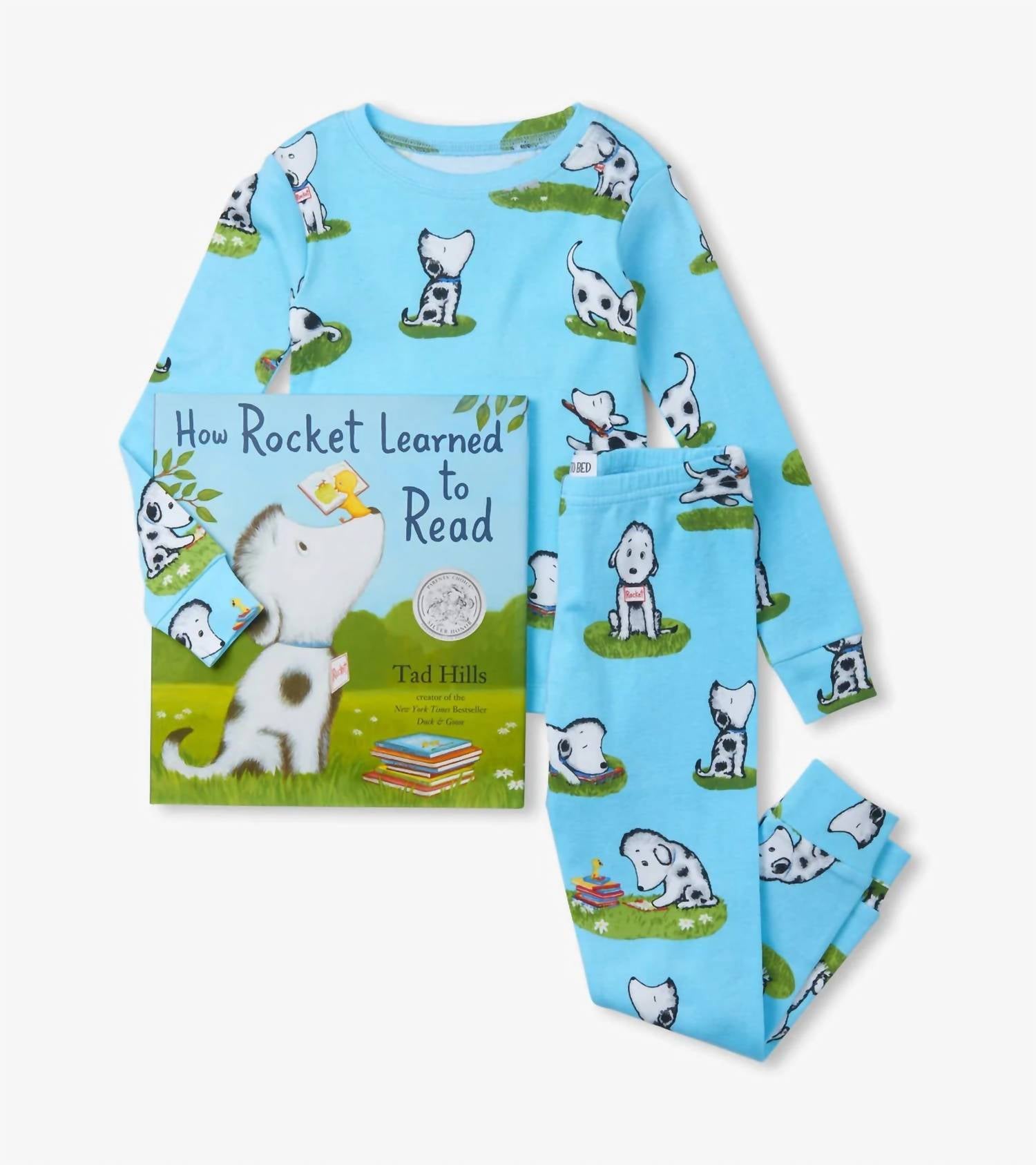 Books To Bed Kids Pajamas And Book Set in how rocket learned to read - kids' sleepwear - detail view