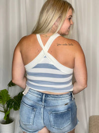 Le Lis - Cool For The Summer Striped Halter Tank Top