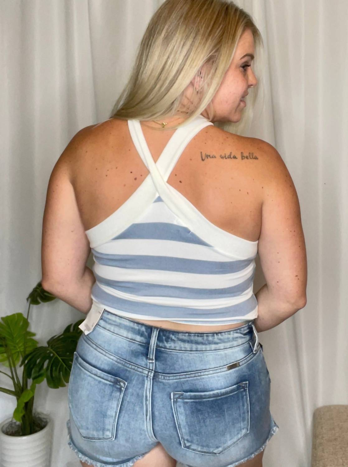 Le Lis - Cool For The Summer Striped Halter Tank Top
