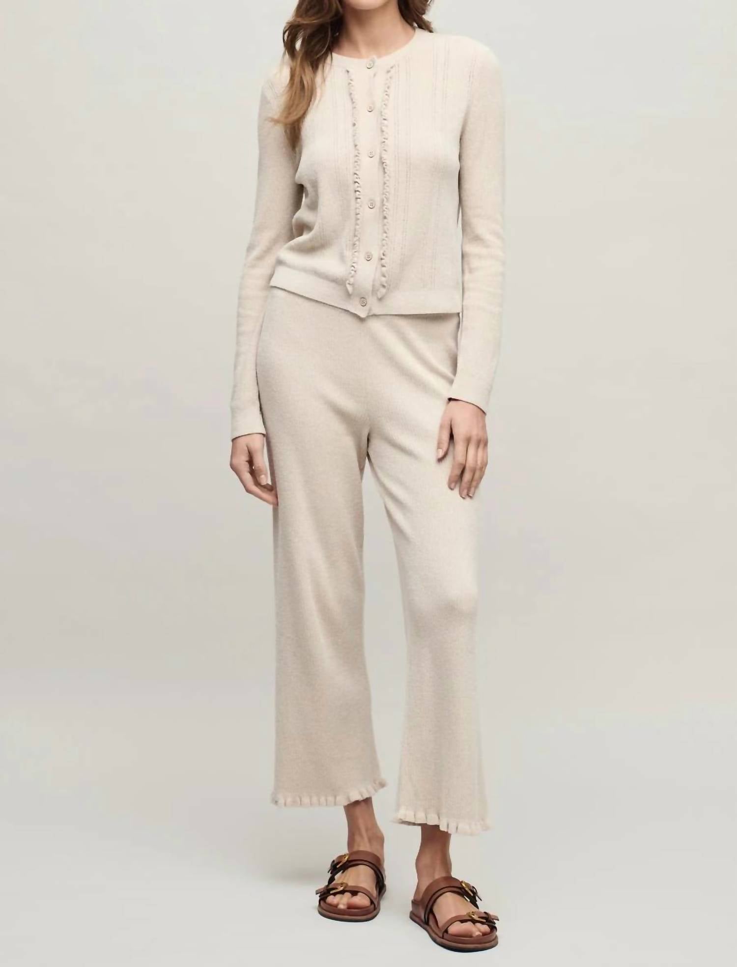 Barefoot Dreams - Ultra Lite Pointelle Rib Ruffle Front Cardigan