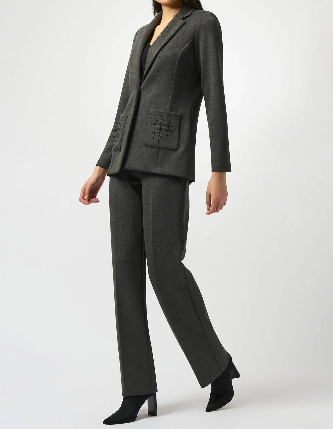 Joseph Ribkoff - Melange Mid-rise Pull On Wide Leg Pants