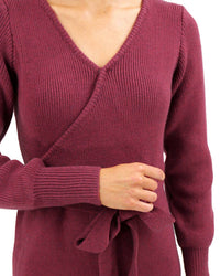 Grace And Lace - Faux Wrap Sweater Dress