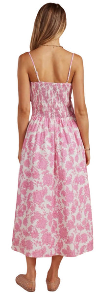 Strut & Bolt Garden Bow Flower Sleeveless Midi Dress in pink white - women's dress - alternate view