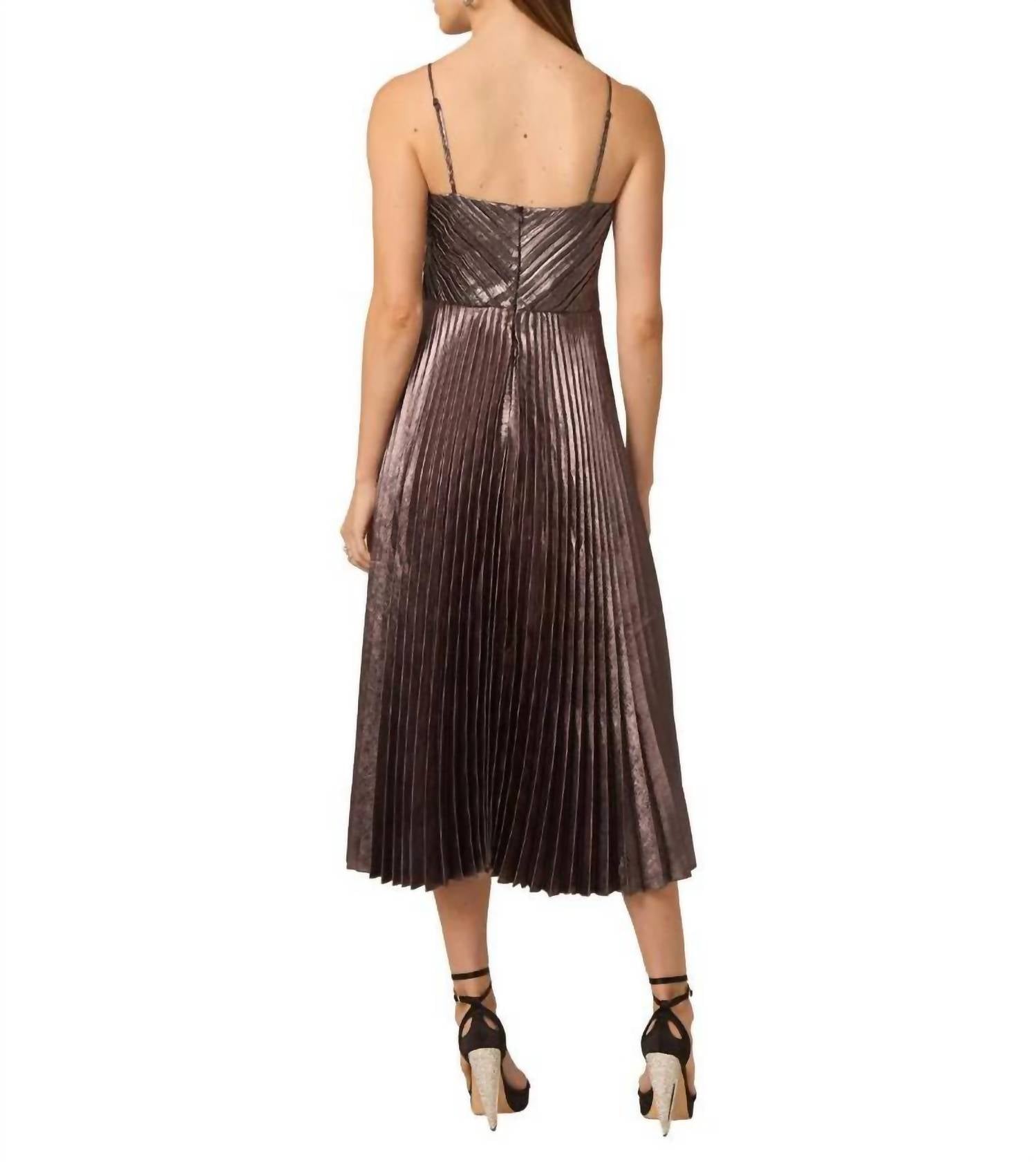 GILNER FARRAR Indie Midi Dress in silver - women's dress - detail view