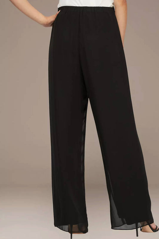 Alex Evenings - Full Length Straight Leg Chiffon Pants
