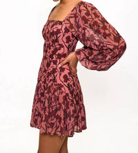 Hutch - Dahlia Long Sleeve Square-neck Mini Dress