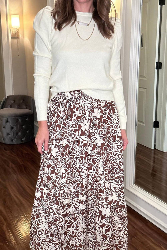 &Merci - SMOCKED WAIST FLORAL MAXI SKIRT