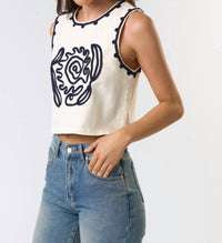 Lalavon - On a Whim Cord Detail Denim Vest Top