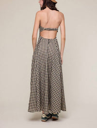Sky To Moon - Gingham Open Back Maxi Dress