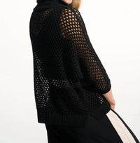 Joseph Ribkoff - Boxy Knit Sweater With Zipped Neckline
