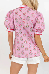 Entro - Floral Puff Sleeve Blouse