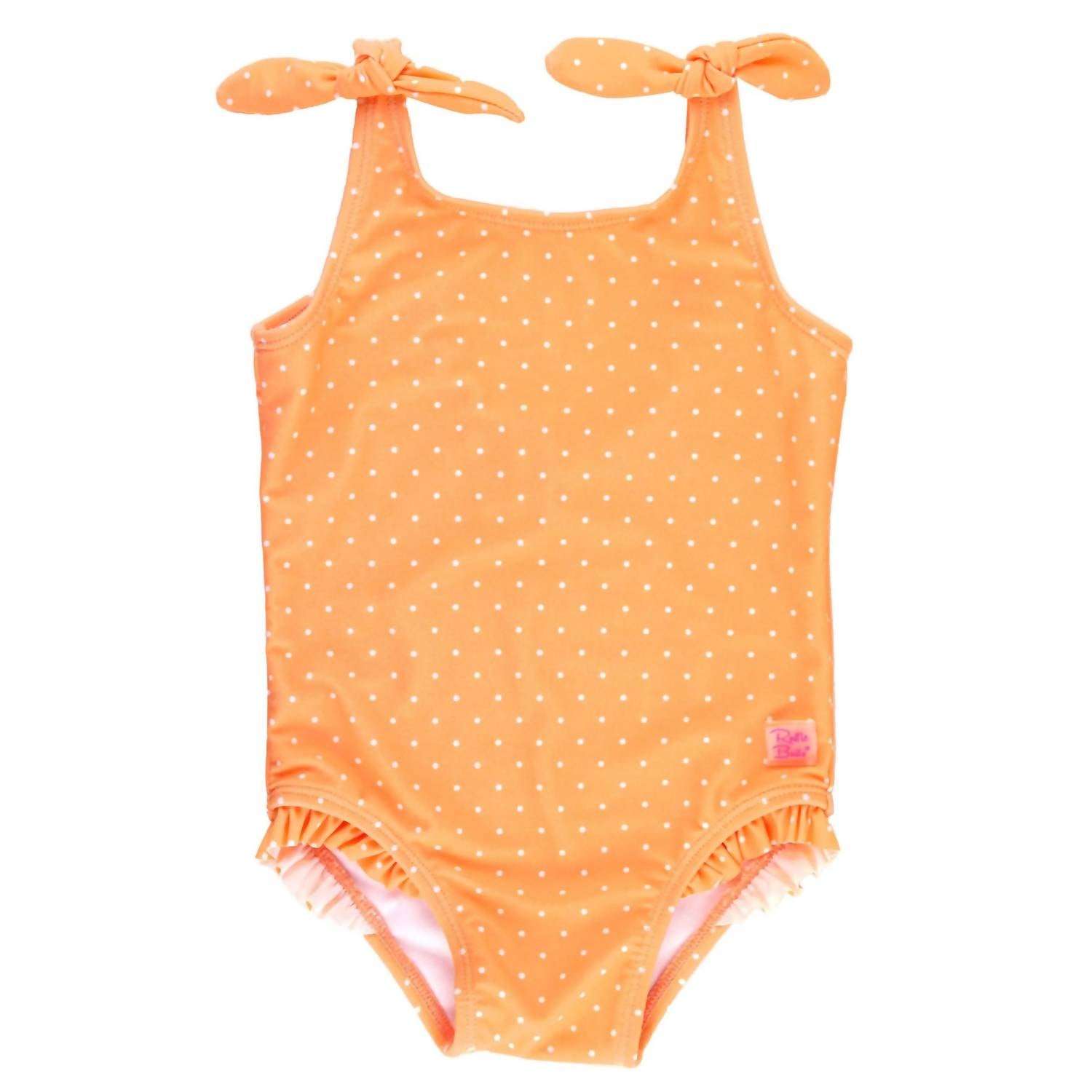 Rufflebutts - Toddler Polka Dot Shoulder Tie One Piece Swimsuit