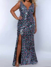 Johnathan Kayne - Tease Prom Sequin Sparkle Maxi Dress Plus