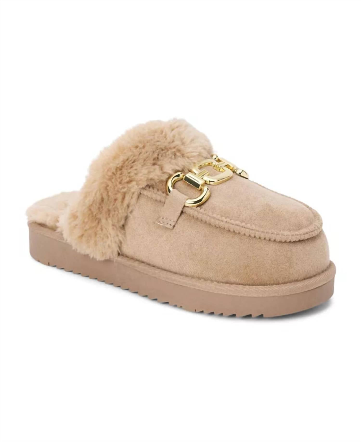 Matisse Women's Davos Faux Fur Mule in beige - women's shoe