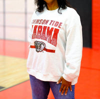 QUEEN OF SPARKLES Tide Alabama Vintage Sweatshirt in grey - women's top - view 5