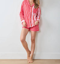 Printfresh Long Sleeve Top & Shorts Set in red - women's sleepwear - view 4