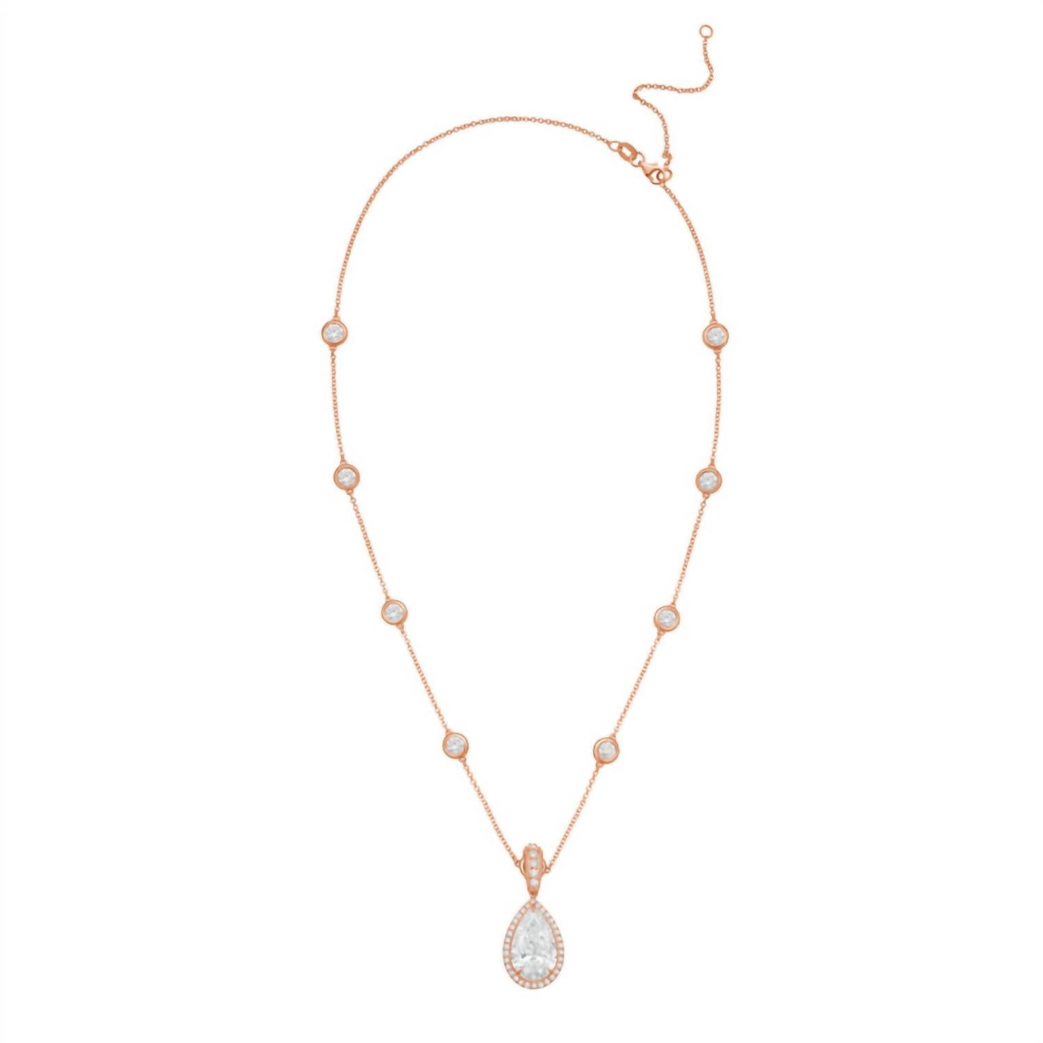 Diana M Jewels - Women's Pear & Round Lab-Grown Diamond Pendant Necklace (4.00 Ct) - Signature Plus
