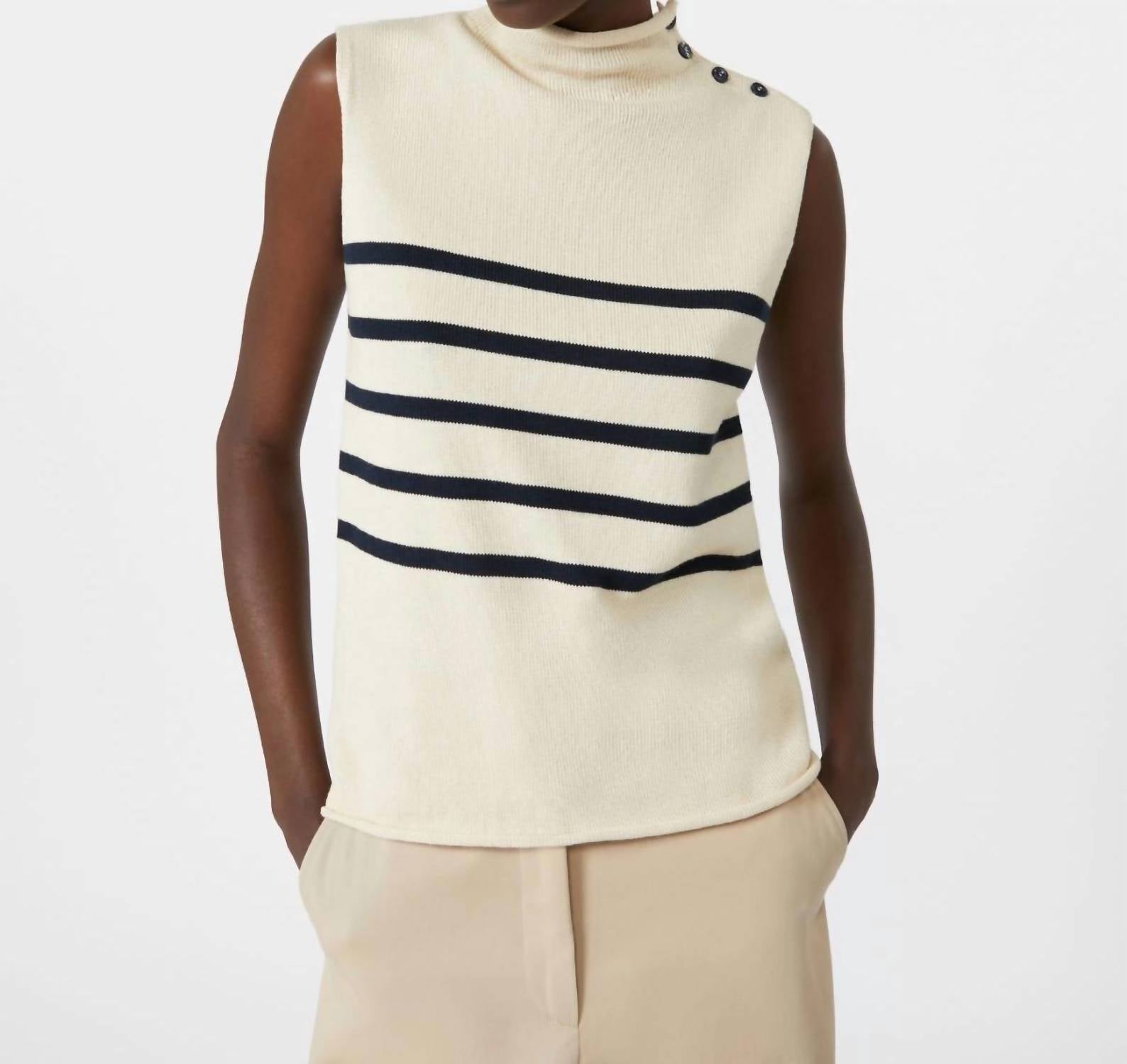 Weekend Max Mara Trofeo Sleeveless Knit Sweater in ivory - women's sweater - alternate view