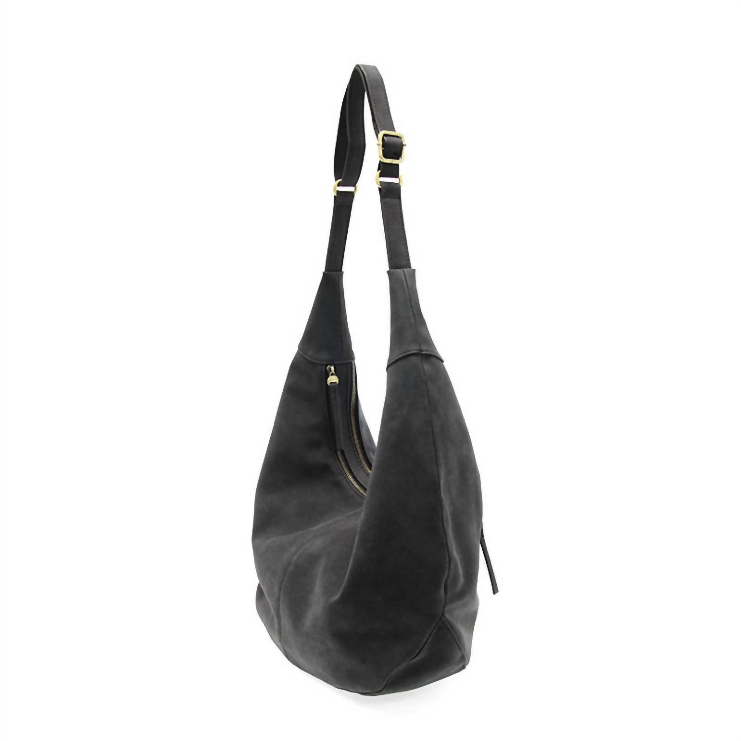 Joy Susan Women's Rochelle Large Crescent Bag in black - women's bag - detail view