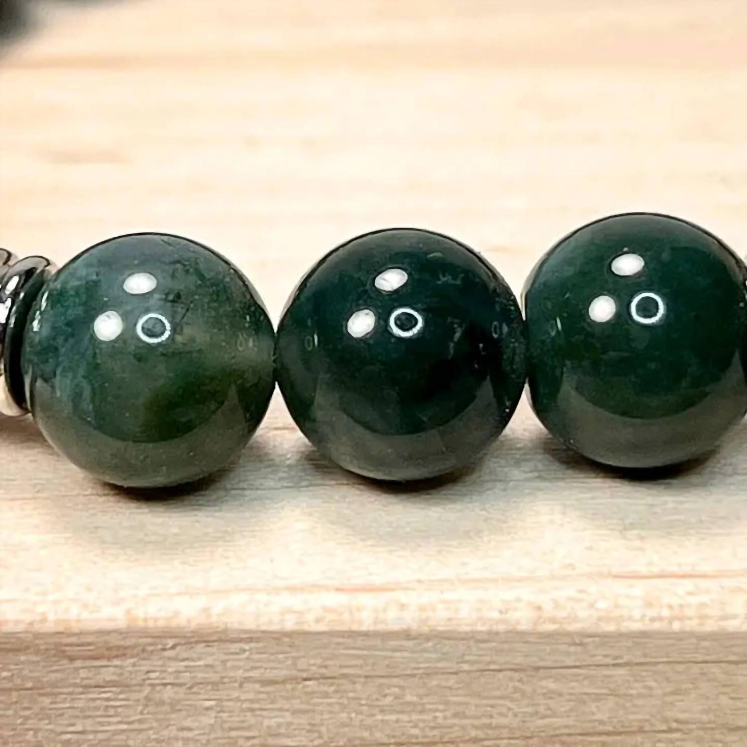 Faire - Moss Agate & Lava Gemstone Mala Bracelet
