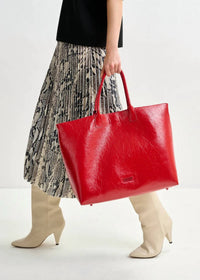Essentiel Antwerp - Women's Faux Patent-leather Shopper Bag