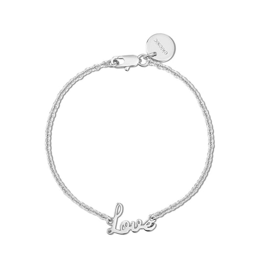 Eklexic - Women's Dainty Script Love Bracelet