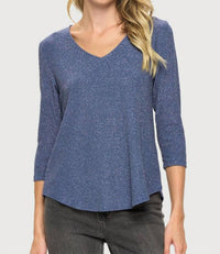 Last Tango - Periwinkle Glitter Sleeve Top